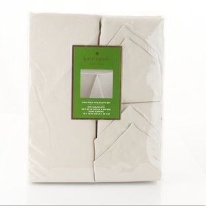 Kate Spade New York Tablecloth & 8 Napkin Set 60”*102” Tablecloth Beige / Gold